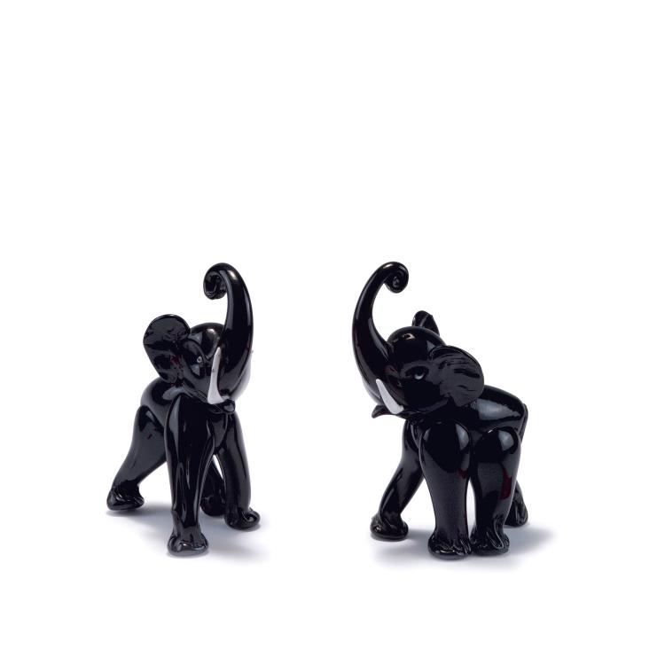 Hauptbild zu Objekt, Two elephants, c1930, Murano, 125C 620