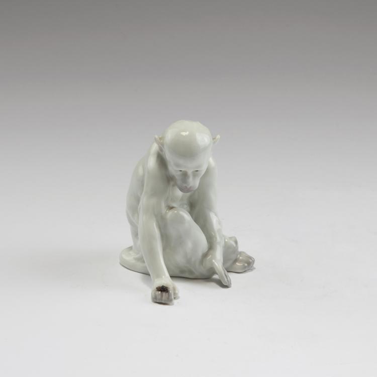 Hauptbild zu Objekt, Affe mit Insekt, um 1900, Heubach, Lichte, 126 948