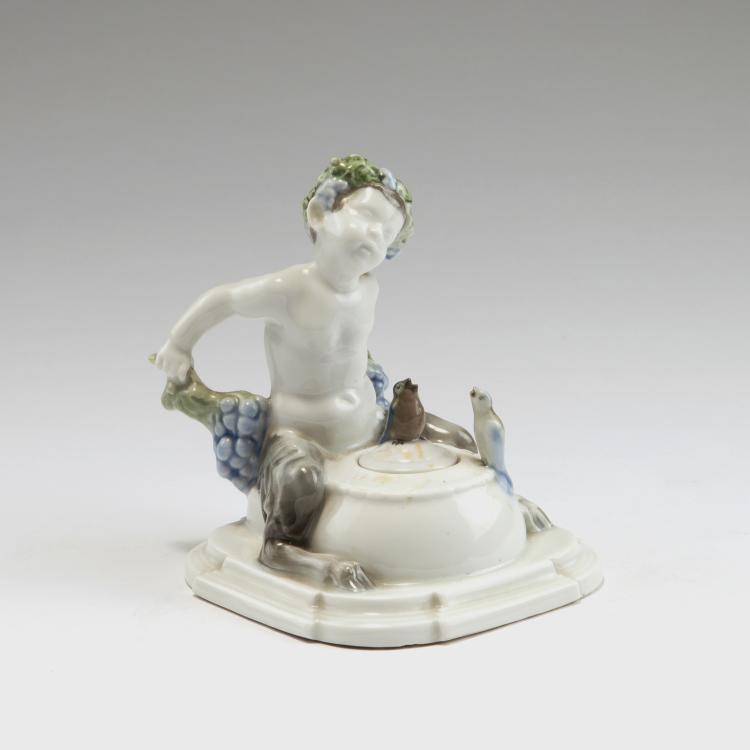 Hauptbild zu Objekt, 'Faun with Grapes' inkwell, c1914, Ferdinand Liebermann, Rosenthal, Selb, 126 869