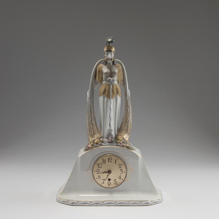 Hauptbild zu Objekt, Kaminuhr 'Pallas Athene mit F&uuml;llh&ouml;rnern', 1920er Jahre, Deutschland, 126 842