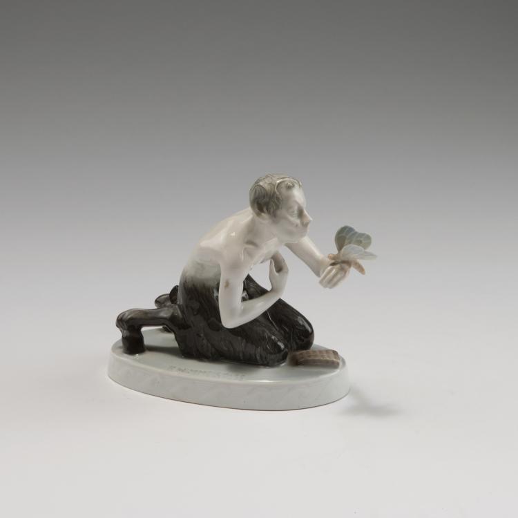 Hauptbild zu Objekt, 'Faun with Butterfly ('In Love')', 1911., Karl Himmelsto&szlig;, Rosenthal, Selb, 126 858
