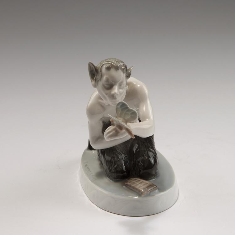 Bild 1 zu Objekt, 'Faun with Butterfly ('In Love')', 1911., Karl Himmelsto&szlig;, Rosenthal, Selb, 126 858
