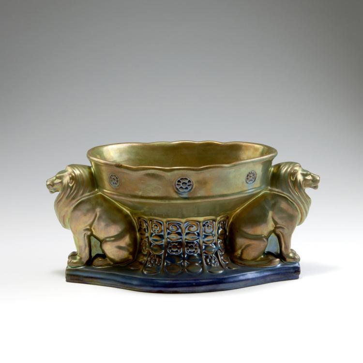 Bild 2 zu Objekt, Schale mit L&ouml;wen, 1906-18, Zsolnay, Vilmos, P&eacute;cs, 126 924