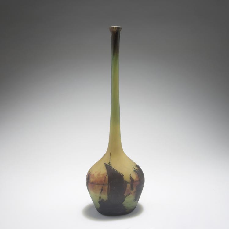 Bild 1 zu Objekt, 'Voiliers, soleil couchant' berluze, c1910, Daum Fr&egrave;res, Nancy, 126 76