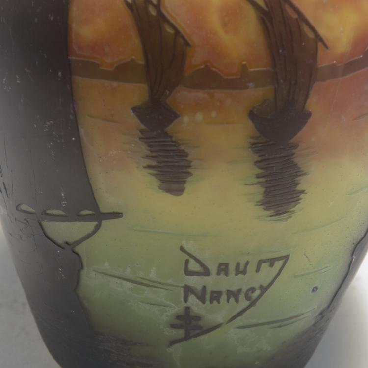 Bild 2 zu Objekt, 'Voiliers, soleil couchant' berluze, c1910, Daum Fr&egrave;res, Nancy, 126 76