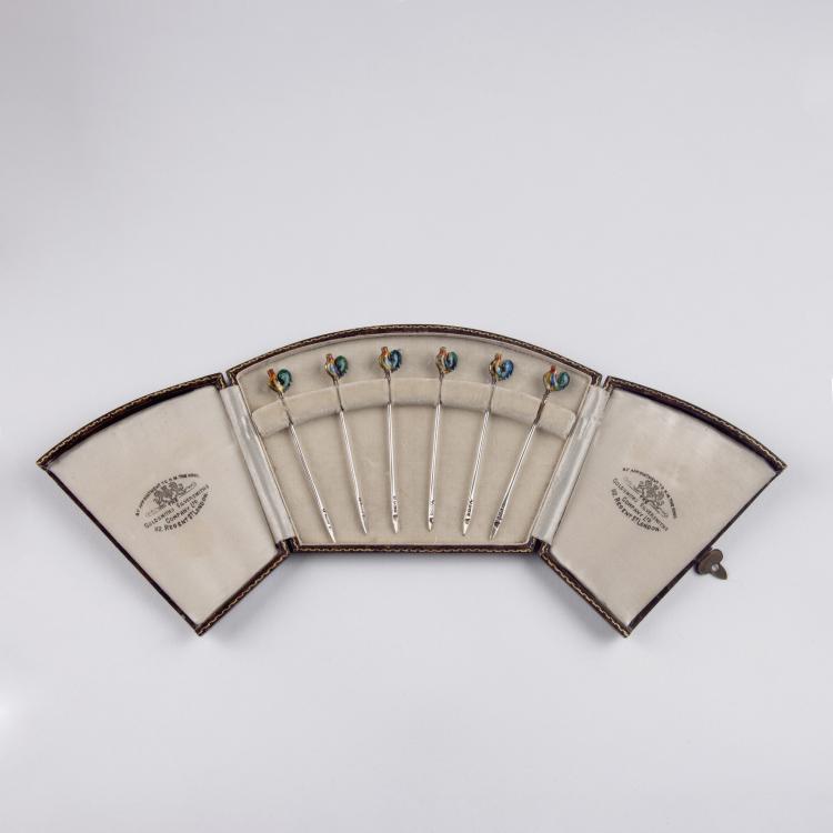 Hauptbild zu Objekt, Sechs Coctailspie&szlig;chen, wohl 1859/60, Birmingham, 126 527