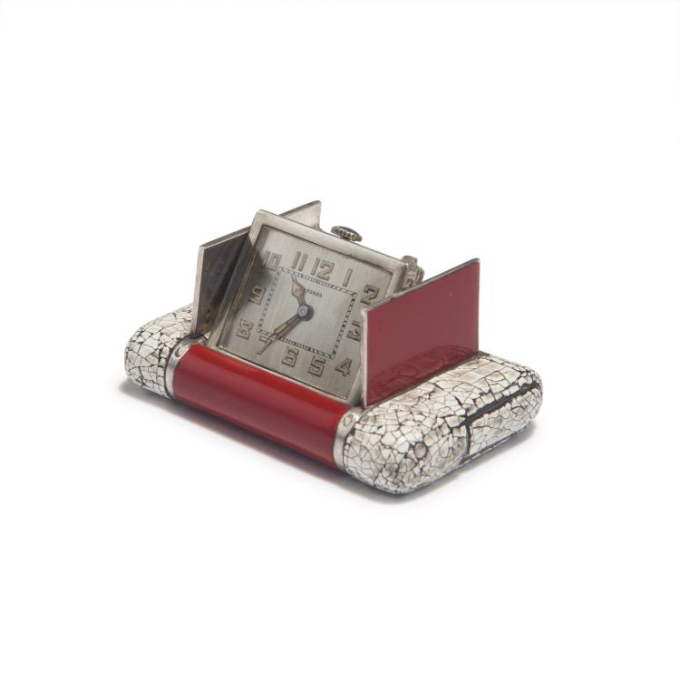 Hauptbild zu Objekt, Kleine Damen-Reiseuhr 'Eszeha', mit Geh&auml;use von Chopard, La-Chaux-de-Fonds, um 1928, Chopard, La-Chaux-de-Fonds, 126 552