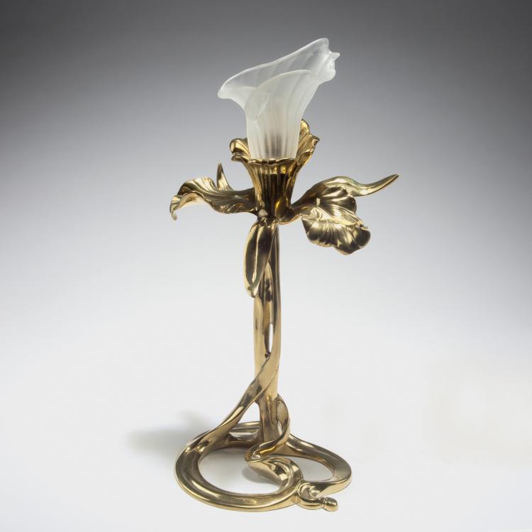 Hauptbild zu Objekt, Florale Tischlampe 'Iris', um 1900, Daum Fr&egrave;res, Nancy, 126 32