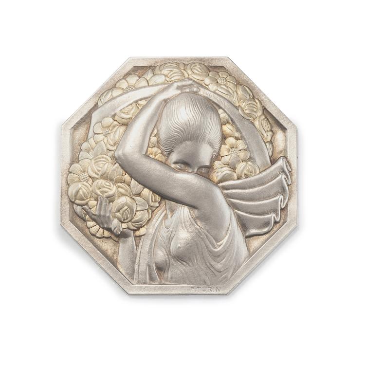 Hauptbild zu Objekt, 'Porteuse de fleurs' medal, 1926, Pierre Turin, 126 477