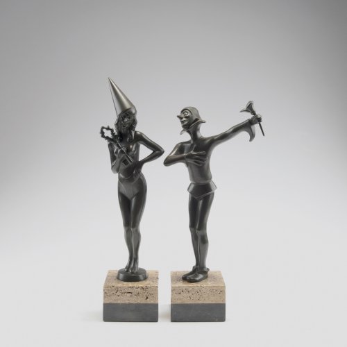 Pair of figures, 'Lover' and 'Marie', c1925