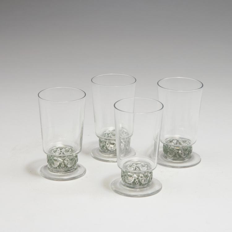 Hauptbild zu Objekt, Vier Champagnergl&auml;ser 'Dampierre', 1931, Lalique, Ren&eacute;, Wingen-sur-Moder, 126 214