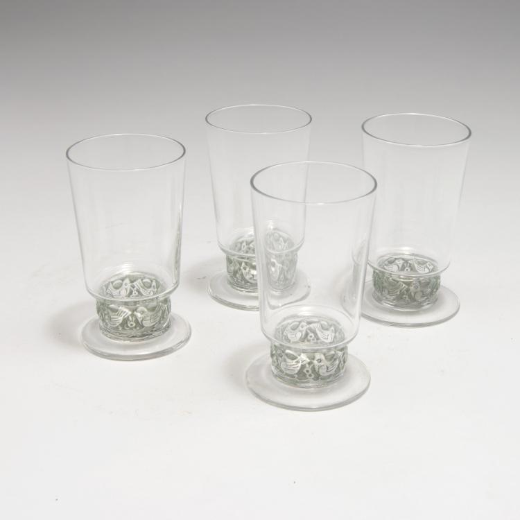 Bild 1 zu Objekt, Vier Champagnergl&auml;ser 'Dampierre', 1931, Lalique, Ren&eacute;, Wingen-sur-Moder, 126 214