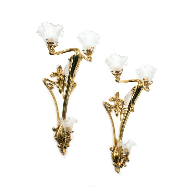 Hauptbild zu Objekt, Paar Wandappliquen, um 1900, Frankreich, 126 595