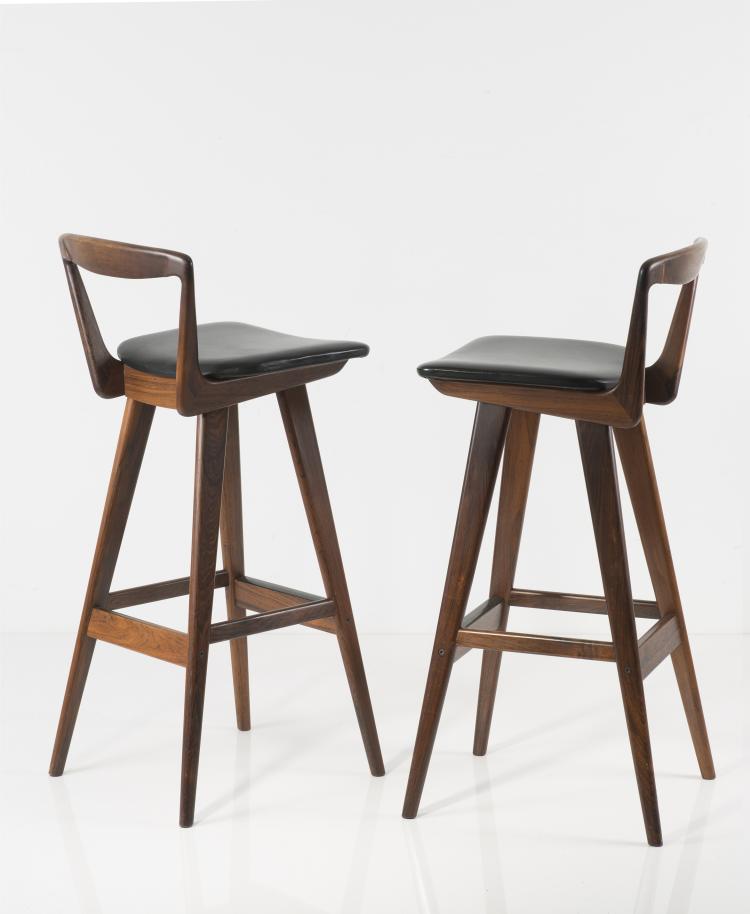 Bild 1 zu Objekt, Two barstools, c1960, Henry Rosengren Hansen, Brande M&oslash;belindustri, D&auml;nemark, 127B 472