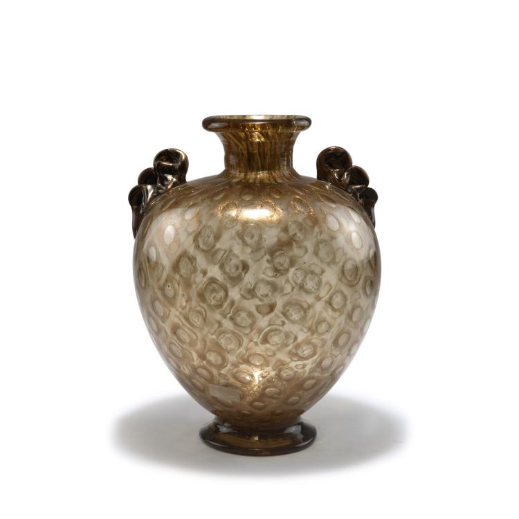 Hauptbild zu Objekt, Henkelvase 'Avventurina a bolle', um 1936, Ercole Barovier, Barovier & Toso, Murano, 128C 713