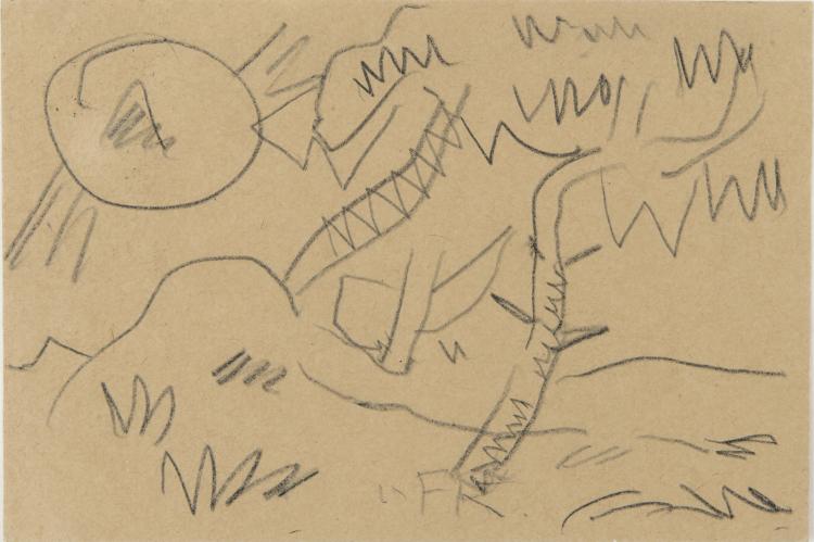 Hauptbild zu Objekt, K&uuml;nstlerpostkarte 'Landschaft mit B&auml;umen', 1921, Franz Radziwill, 127C 636