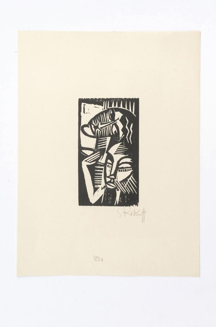 Hauptbild zu Objekt, 'Woodcut for the play 'Christa'' 1918, Karl Schmidt-Rottluff, 127C 652