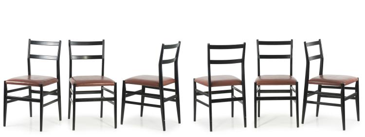 Hauptbild zu Objekt, Six 'Leggera' chairs, 1949/50, Gio Ponti, Cassina, Mailand, 127A 15