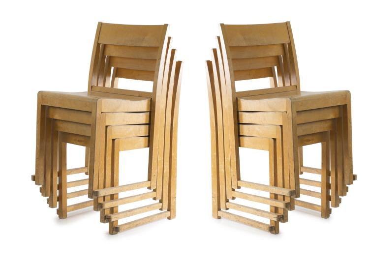 Hauptbild zu Objekt, Eight stacking chairs, 1932 , Sven Markelius, Svenska M&ouml;belfabrikerna, Bodafors, 128A 20