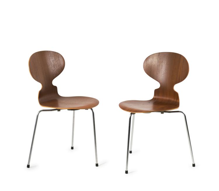 Hauptbild zu Objekt, Zwei St&uuml;hle 'Ameise' - '3100', 1952, Arne Jacobsen, Hansen, Fritz, Aller&oslash;d, 127B 525