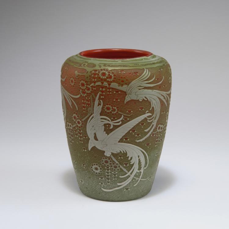 Hauptbild zu Objekt, 'Birds of Paradise' vase, 1909, Adolf Beckert, L&ouml;tz Wwe., Klosterm&uuml;hle, 126 342