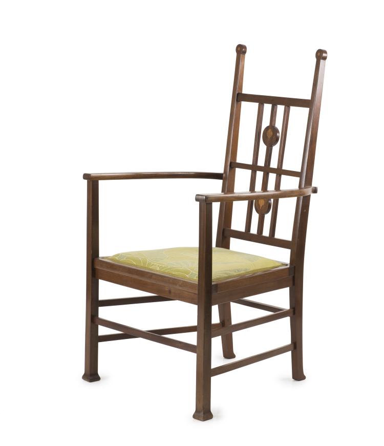 Hauptbild zu Objekt, Armlehnstuhl, um 1900, Wylie & Lochhead, Glasgow (zugeschrieben), 126 640