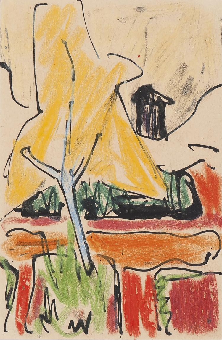 Hauptbild zu Objekt, 'Tower behind trees', 1911, Karl Schmidt-Rottluff, 127C 650