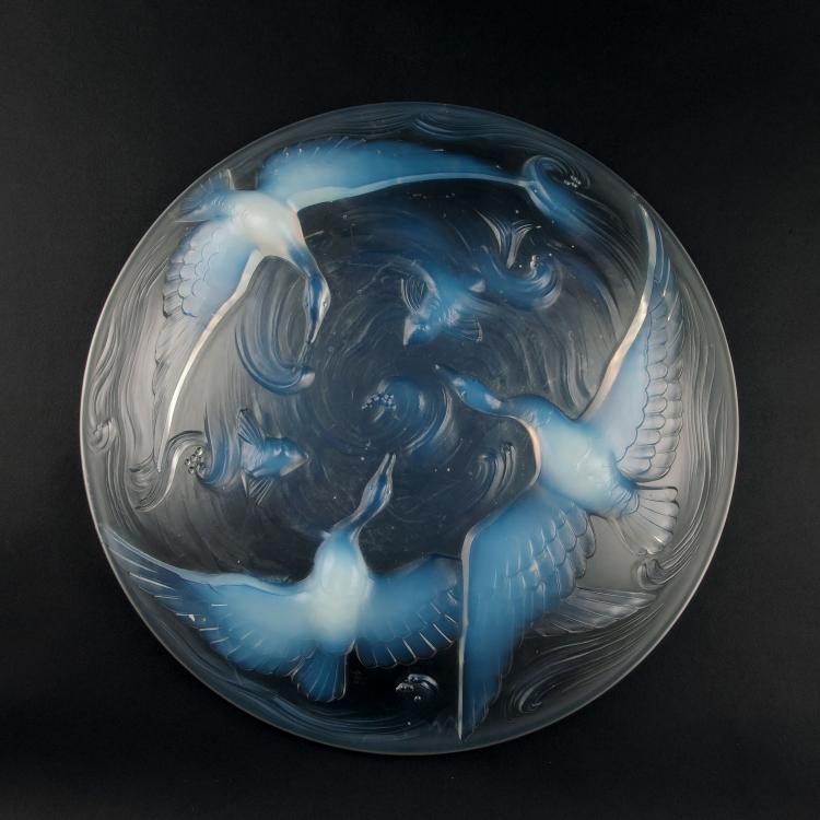 Hauptbild zu Objekt, Schale 'Enten', um 1930, Verlys; Verrerie des Andelys, 126 271