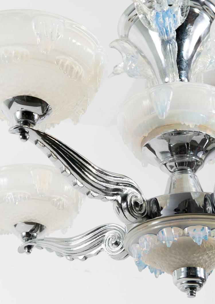 Bild 1 zu Objekt, Deckenlampe 'V&ouml;gel', um 1930, Ezanville, Verrerie d', 126 242