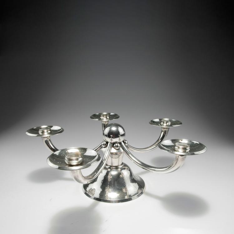 Bild 1 zu Objekt, Kerzenleuchter, 1930er Jahre, Bremer Werkst&auml;tten f&uuml;r kunstgewerbliche Silberarbeiten, 126 529