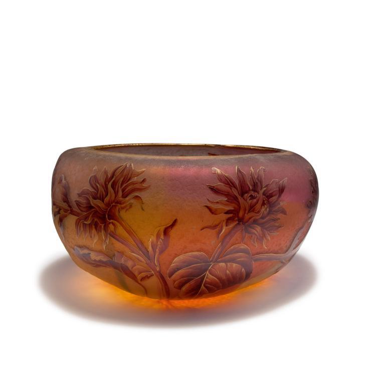 Hauptbild zu Objekt, Gro&szlig;e Schale 'Tournesols', um 1900, Daum Fr&egrave;res, Nancy, 126 35