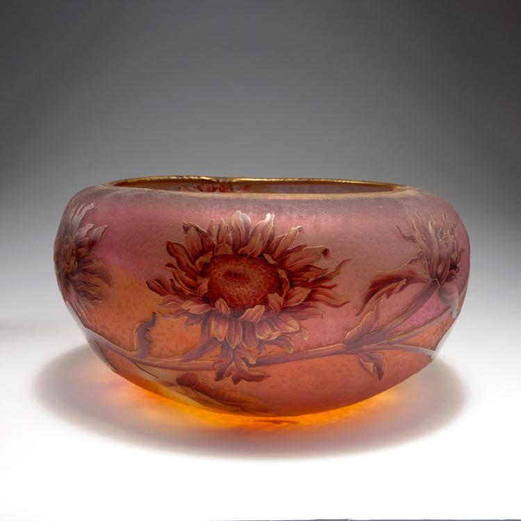 Bild 1 zu Objekt, Gro&szlig;e Schale 'Tournesols', um 1900, Daum Fr&egrave;res, Nancy, 126 35