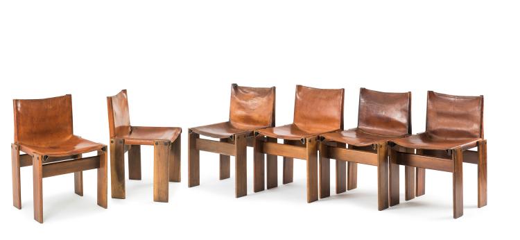 Hauptbild zu Objekt, Six 'Monk' chairs, 1974, Tobia Scarpa, Molteni, Giussano, 127A 246