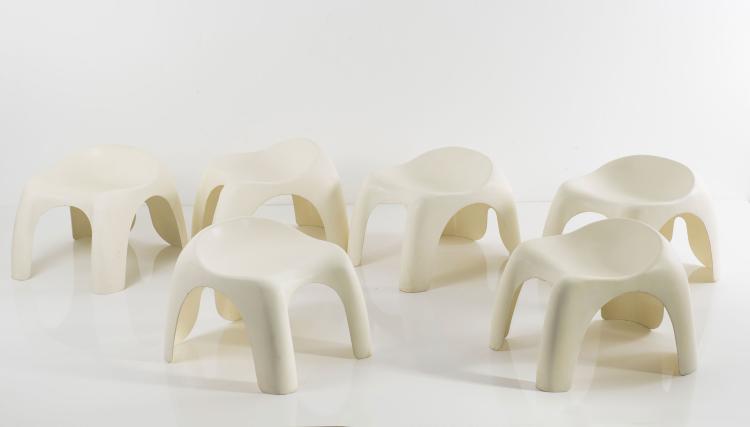 Bild 1 zu Objekt, Six 'Efebino' stools, 1970, Stacy Dukes, Artemide, Mailand, 127A 220