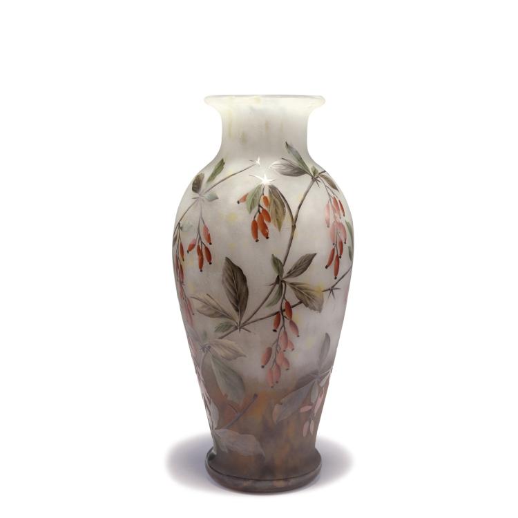 Hauptbild zu Objekt, 'Epine vinette' vase, 1910, Daum Fr&egrave;res, Nancy, 126 61