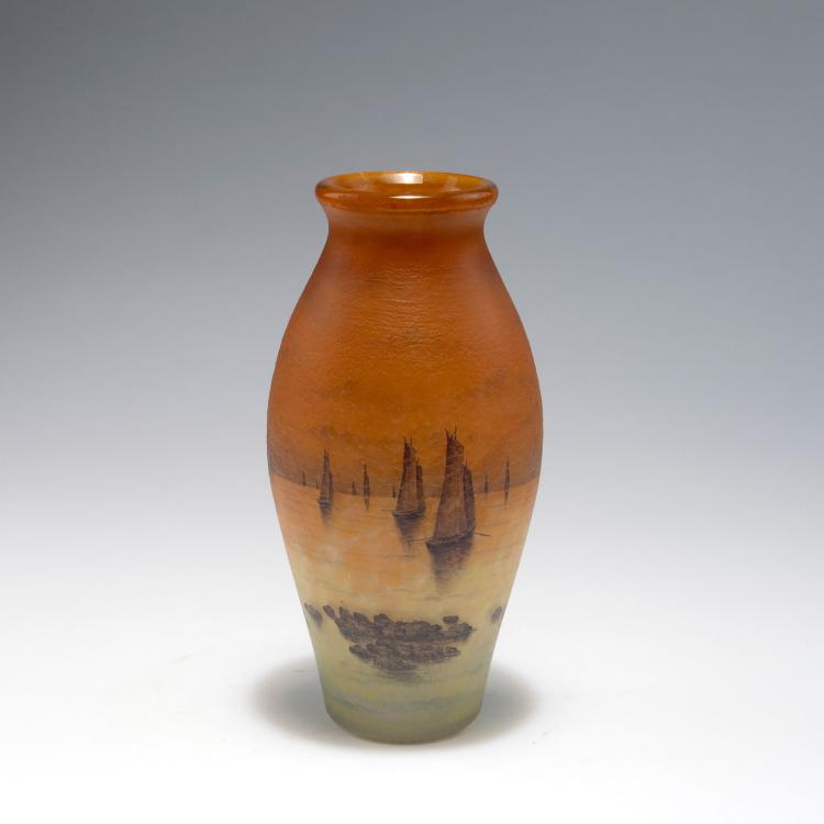 Bild 1 zu Objekt, Vase 'Voiliers, soleil couchant', um 1910, Daum Fr&egrave;res, Nancy, 126 89