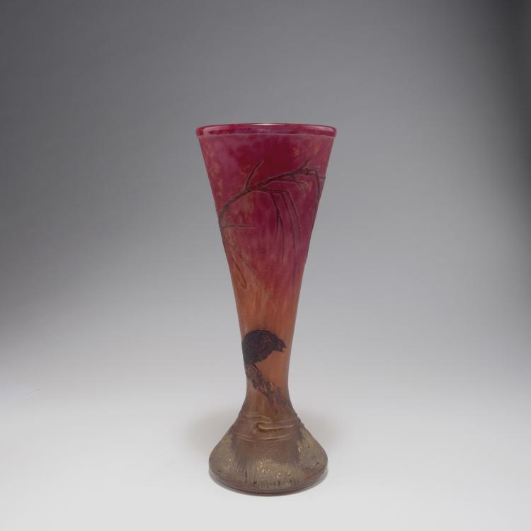 Hauptbild zu Objekt, Gro&szlig;e Vase 'Iris, Grenouille et Corbeau', 1901, Daum Fr&egrave;res, Nancy, 126 40