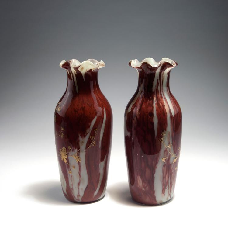 Bild 1 zu Objekt, Zwei Vasen, um 1880, Landier & Fils, Cristallerie de S&egrave;vres, 126 220