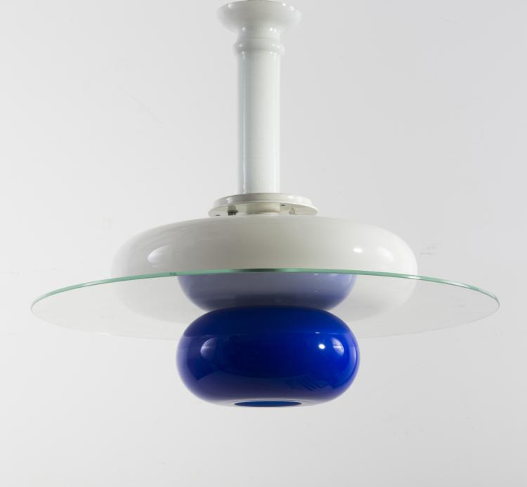 Bild 1 zu Objekt, 'Firenze' (variation) ceiling light, c1994, Ettore Sottsass, Venini & C., Murano, 127A 272