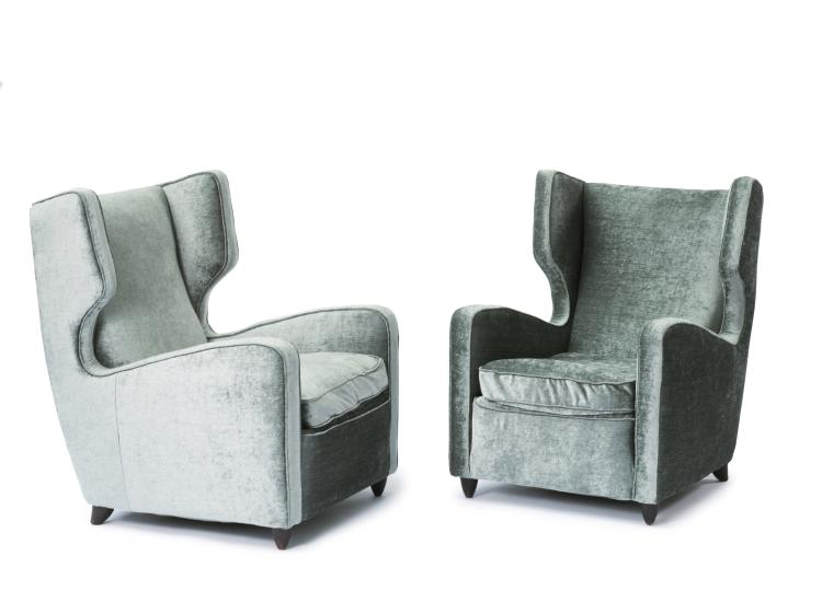 Hauptbild zu Objekt, Two easy chairs, 1950s, Italien, 127A 40