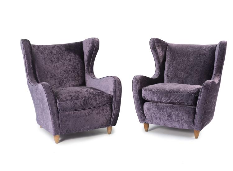 Hauptbild zu Objekt, Two easy chairs, 1950s, Italien, 127A 46