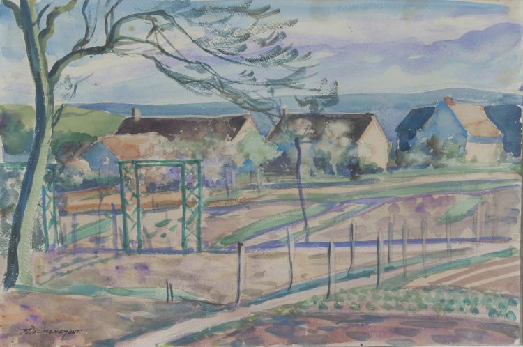 Hauptbild zu Objekt, Dorflandschaft, 1939, D&eacute;corchemont, Fran&ccedil;ois, Conches, 126 116