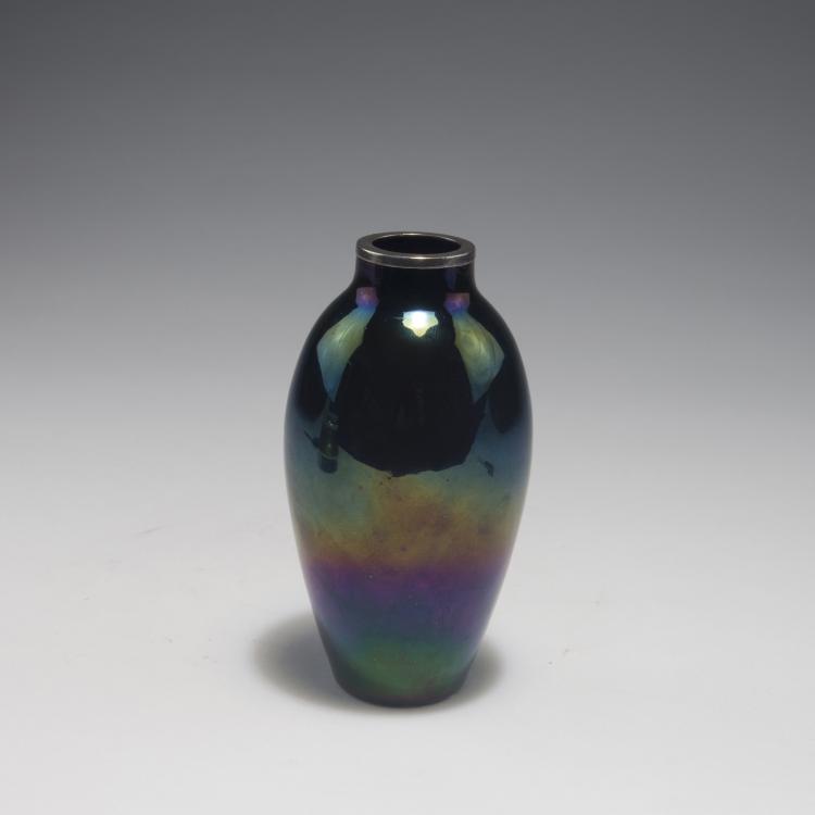 Bild 1 zu Objekt, Vase mit Silberauflage, um 1900, B&ouml;hmen, 126 382