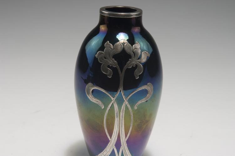 Bild 2 zu Objekt, Vase mit Silberauflage, um 1900, B&ouml;hmen, 126 382