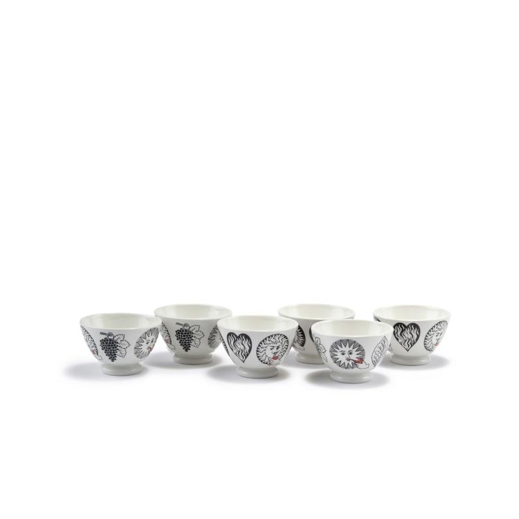 Hauptbild zu Objekt, Six Antipasti dishes, 1960/70s, Piero Fornasetti, Fornasetti, Mailand, 127A 197