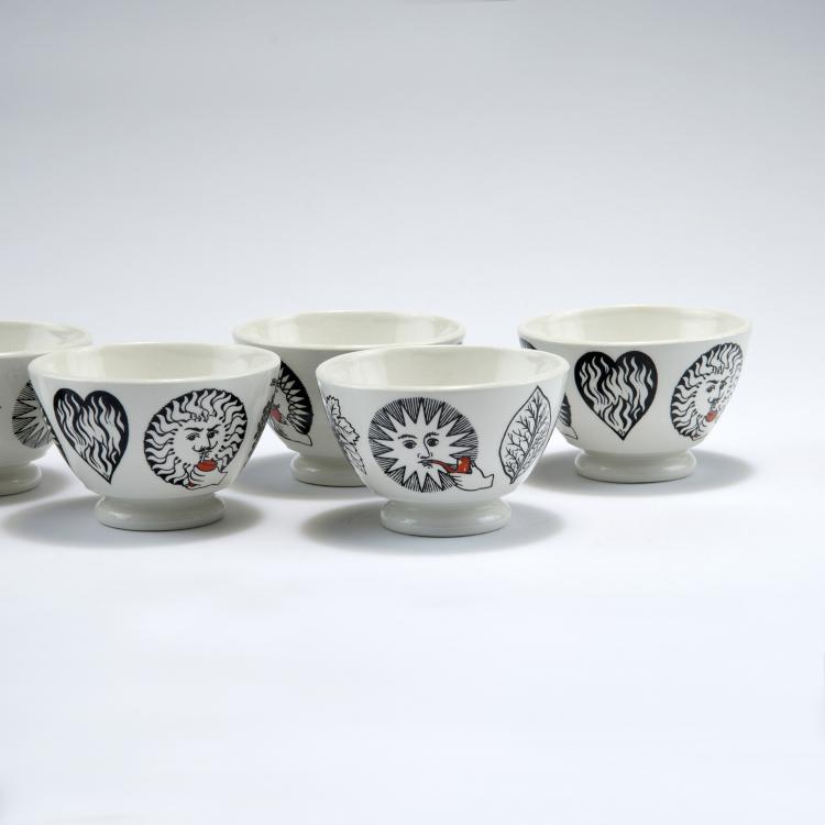 Bild 1 zu Objekt, Six Antipasti dishes, 1960/70s, Piero Fornasetti, Fornasetti, Mailand, 127A 197