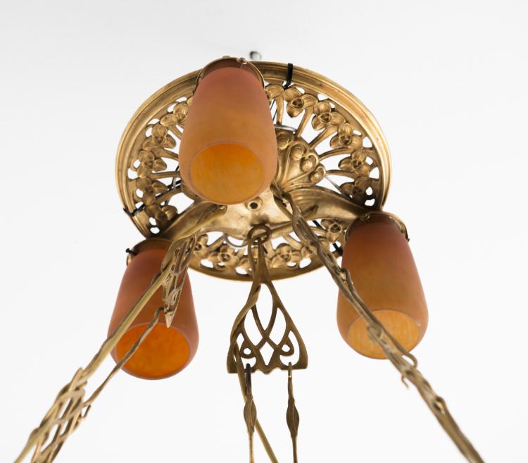 Bild 2 zu Objekt, Large 'Sagittaire' ceiling light, mounting by Louis Majorelle, 1904-10, Louis Majorelle, Daum Fr&egrave;res, Nancy, 129 44