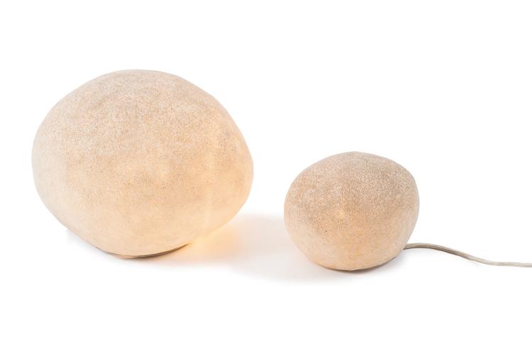 Hauptbild zu Objekt, Zwei Bodenleuchten 'Fels-Dorra', 1969, Andr&eacute; Cazenave, Atelier A., Paris, 127B 502