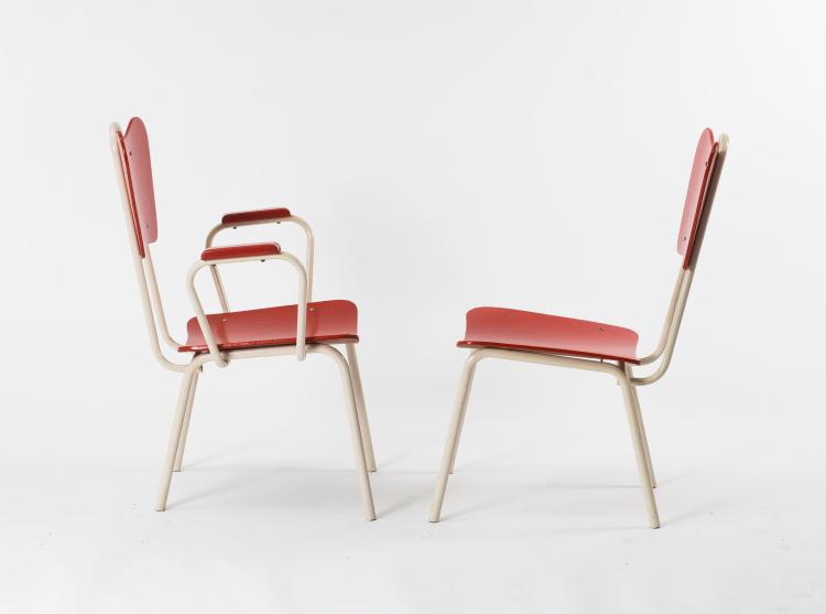 Bild 3 zu Objekt, Two armchairs, two chairs, 1953, Jacques Hitier, Tubauto, Frankreich, 127B 390