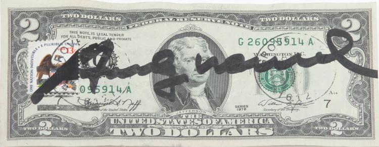 Hauptbild zu Objekt, 'Two Dollars', um 1975, Andy Warhol, 127C 741